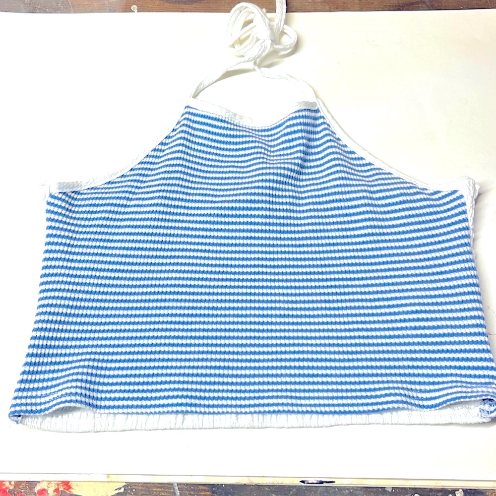 LILI SIDONIO striped halter top L